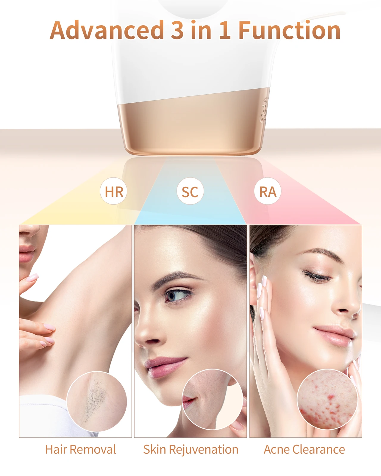 IPL Hair Removal Laser 999999 Flashes 3 in 1 Permanent Painless Epilator Whole Body Treament at Home Hair Remover For Men Women 2