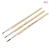 3pcs/set 0 00 000 Nylon Brush Hook Line Pen Professional Fine Tip Drawing Brushes for Acrylic Watercolor Oil Painting 5
