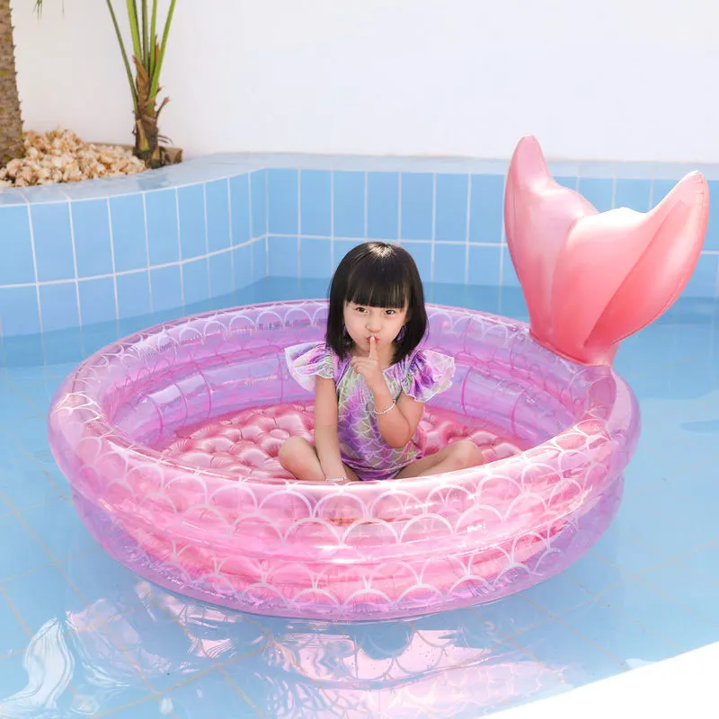New Mermaids Inflatable Pool Bathing Kids Summer Home Outdoor Swimming Pool Inflatable Square Swimming For Kids Gifts Girl