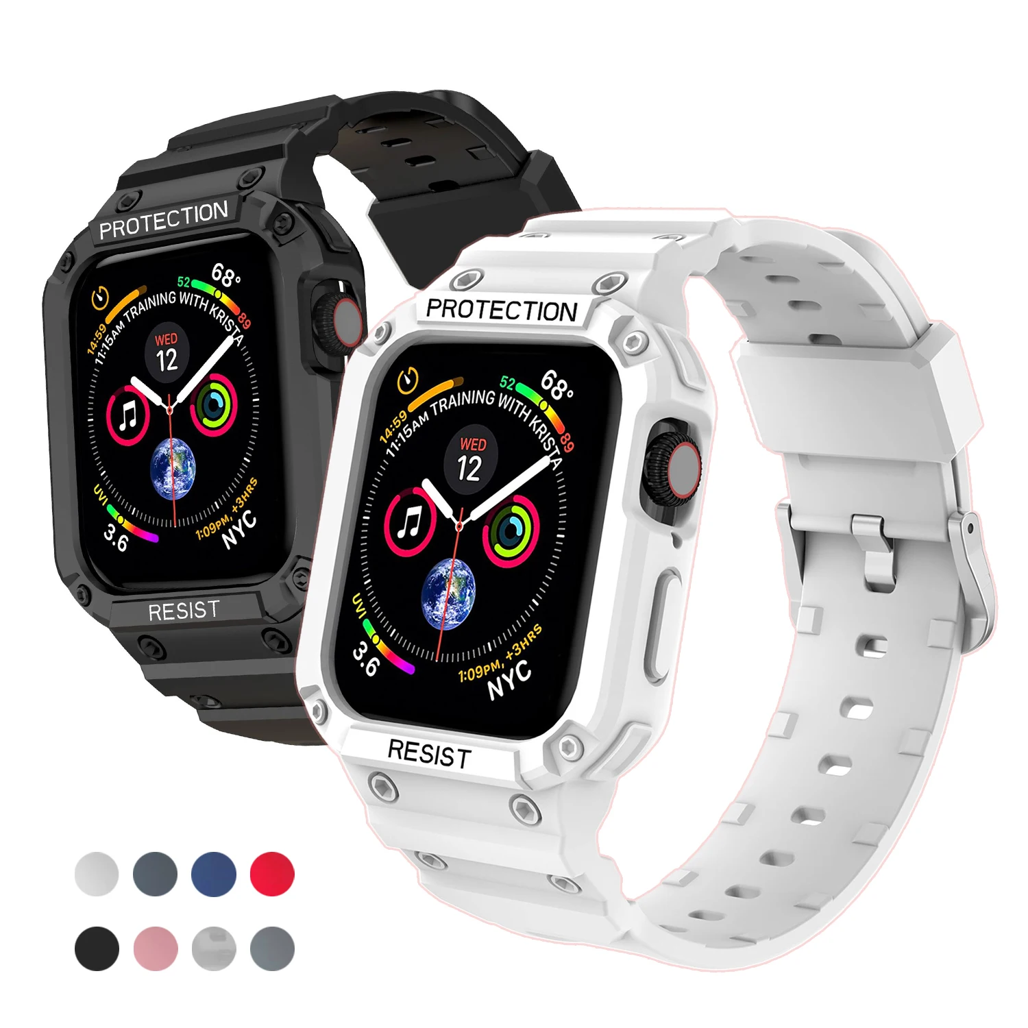 Чехол для Apple Watch Band 44 мм 45 42 40/38 ремешок часов Iwatch Series 7 6 5 4 SE защитный чехол из ТПУ