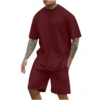 Summer Solid Color 3D Print T-Shirts Shorts Sets Men's Tracksuits Oversized Short Sleeve T Shirt Pants Set Man Suits Clothing 3