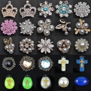 1 Pcs Designer Black White Pearl Crown Metal Shoe Charms Colorful Women Girls Flower Shoe Decoration For Party Favor