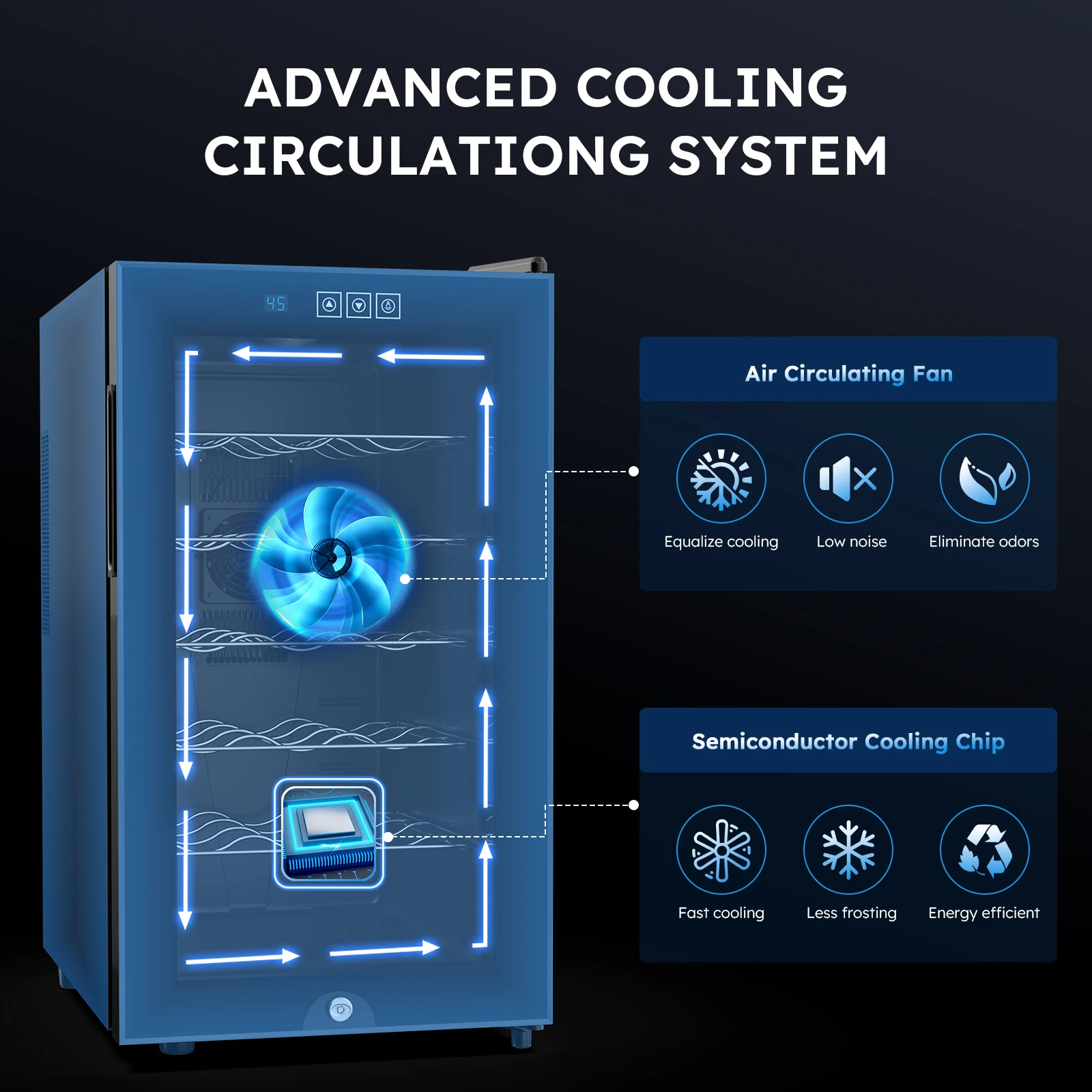 18 Bottles Wine Fridge, Freestanding Compressor Wine Cooler Refrigerator, Beverage Wine Chiller with Digital Temperature Control 3