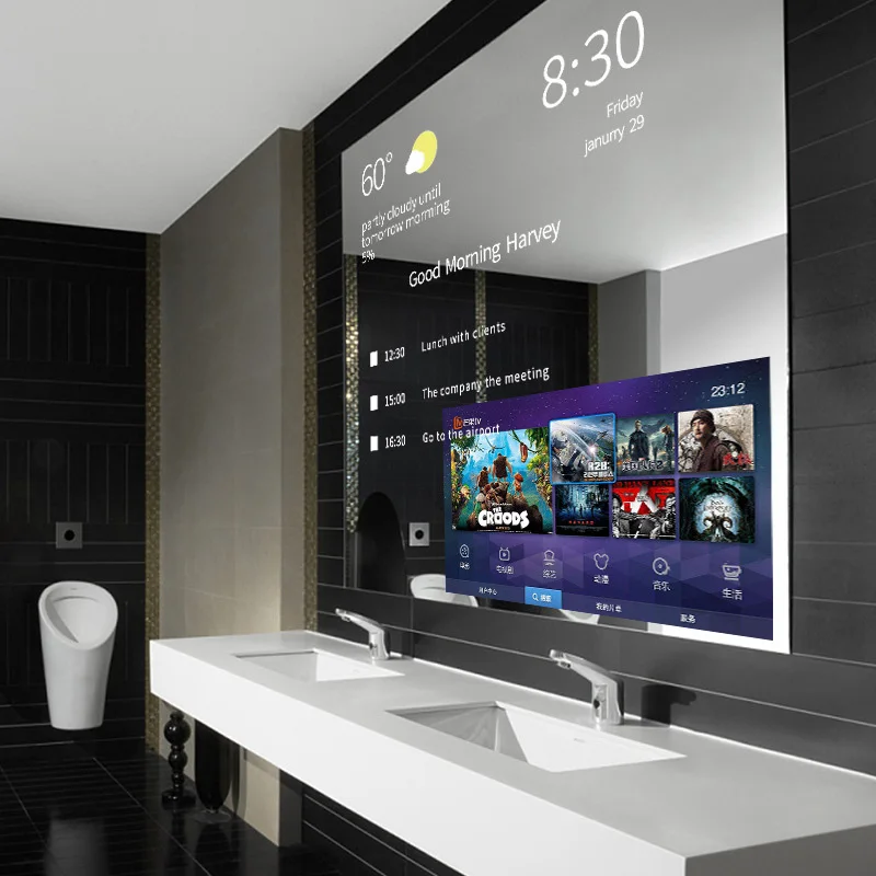 

Hot Sale Top Quality Luxury Hotel Led Mirror Tv Smart In Living Room Max Business Android White Square Mirror Round Mirror