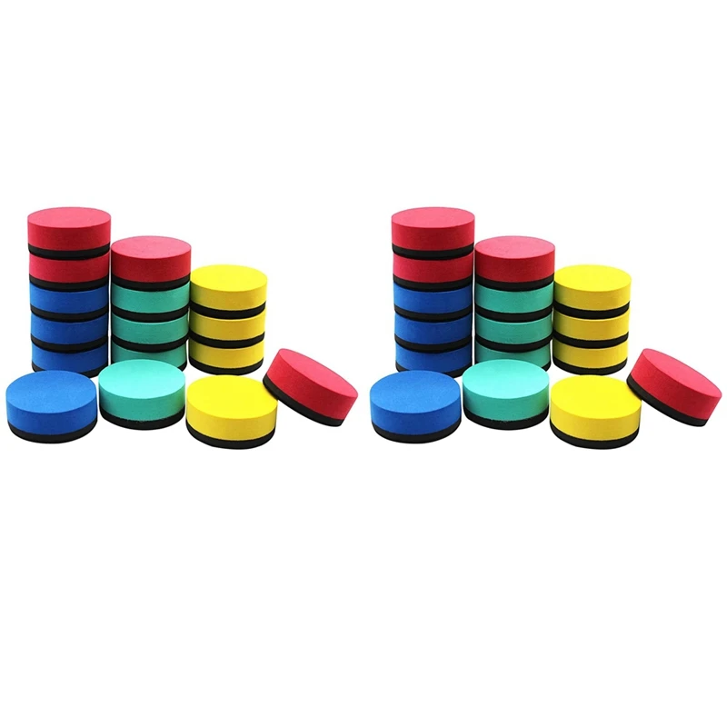 

32 Pack Mini Dry Erase Erasers Magnetic Whiteboard Erasers Chalkboard Cleaners Dry Erasers Wiper (4 Colors, 2 X 2 Inch)