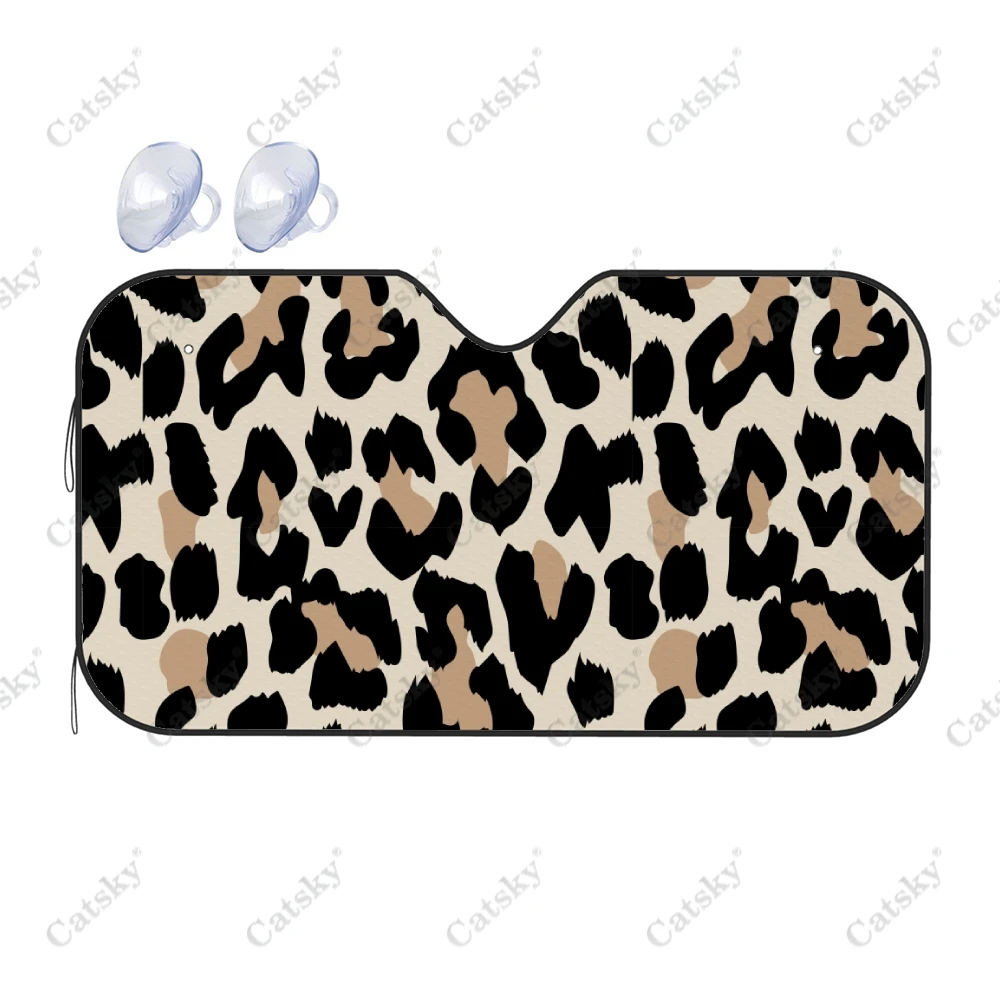 

Leopard Print Pattern Car Accessories Windshield Sunshade Foldable Sunvisor Protect UV Sunshades Visor Shield for SUV Cool
