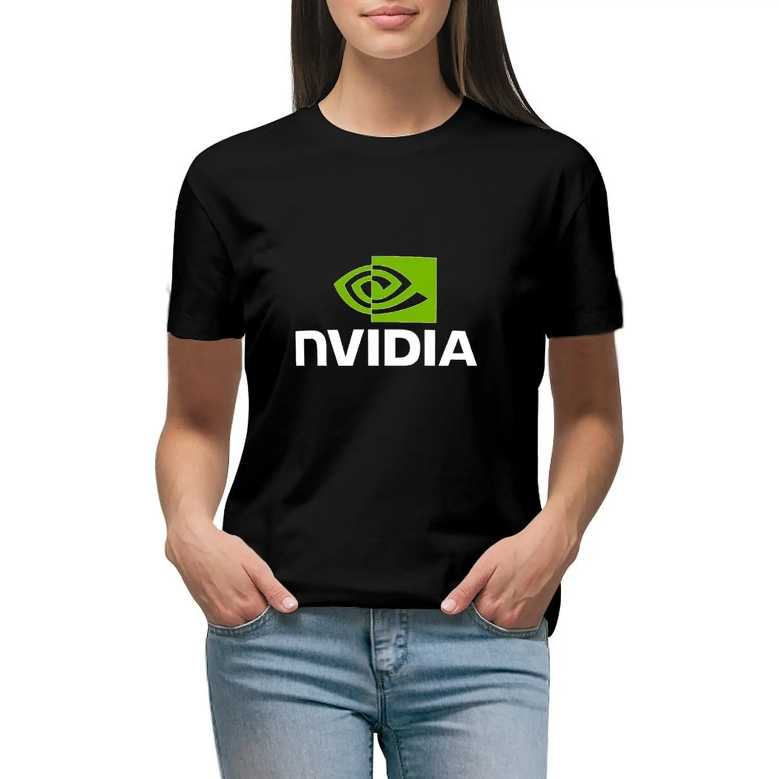 

Nvidia T-shirt lady clothes tees Summer Women's clothing