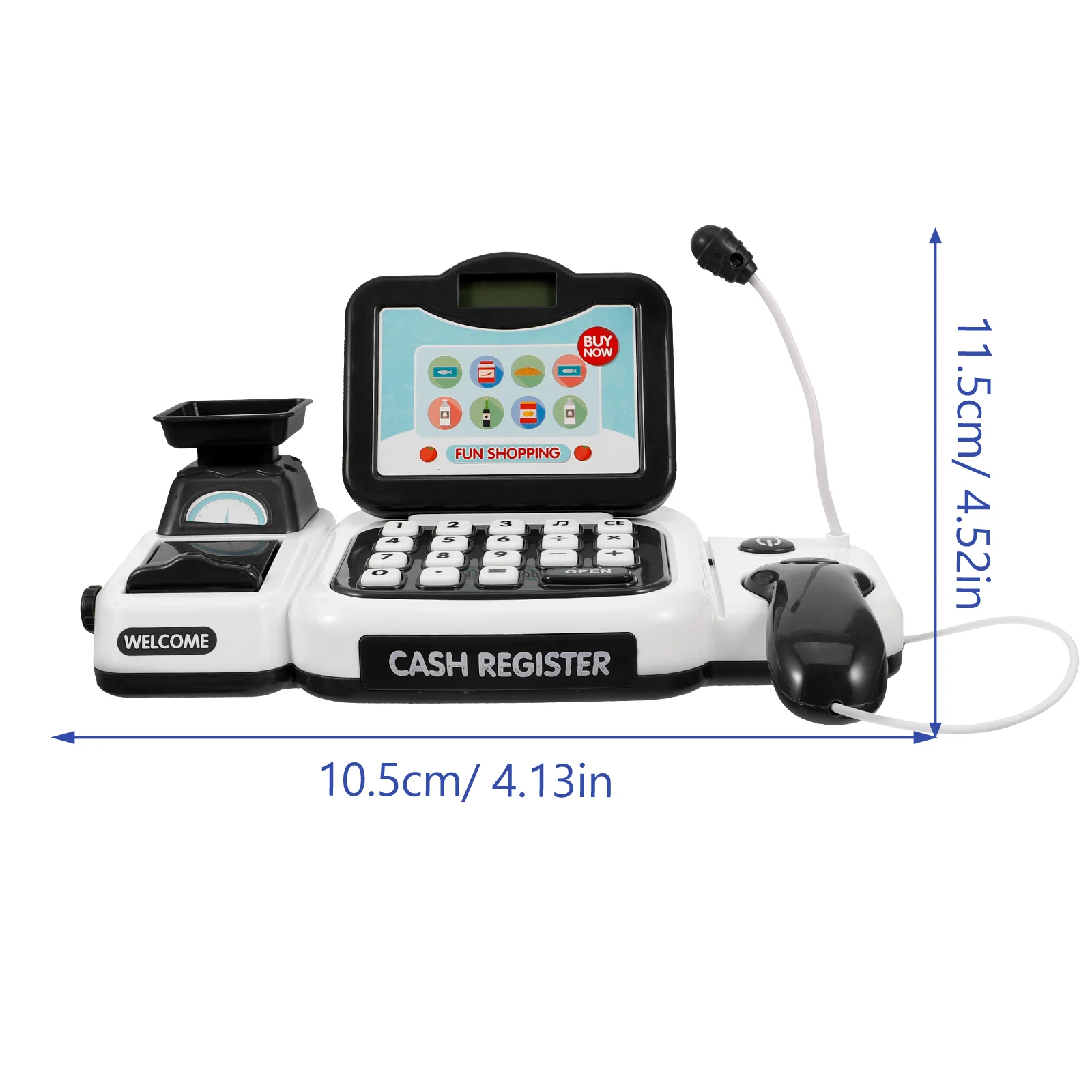 Grey Simulation Cash Register Set Pretend Play Money Banking Toys Calculator Toy Children Cash Register Toy Kid