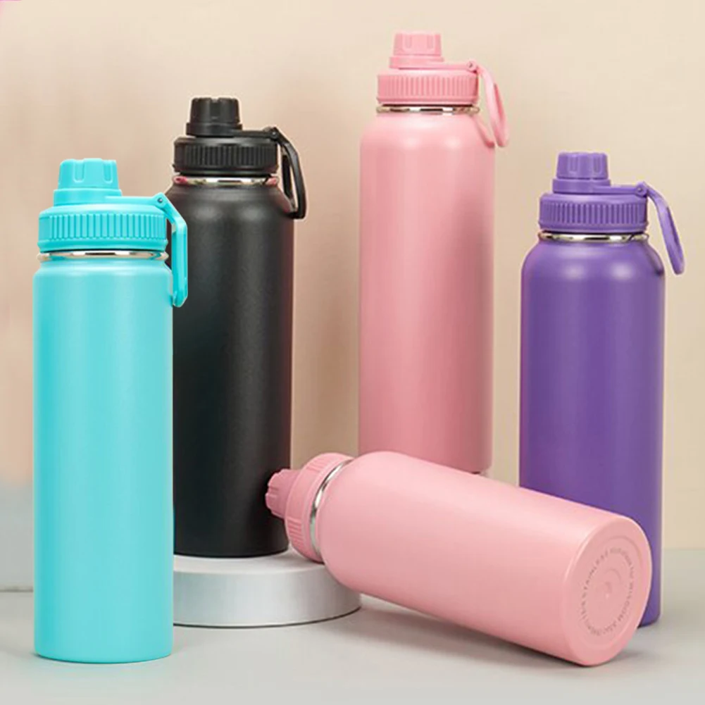 21oz 621ml Thermal Hydroes Water Bottle Flask With Handle Lid Thermos Flask  Sport 18/8 Stainless Steel Insulated Double Wall Cup - Water Bottles -  AliExpress