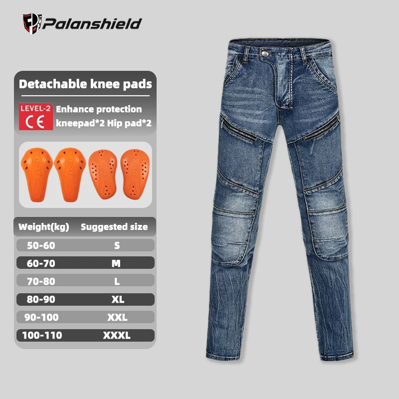 بنطلون جينز رجالي للدراجات النارية بتصميم كلاسيكي،...