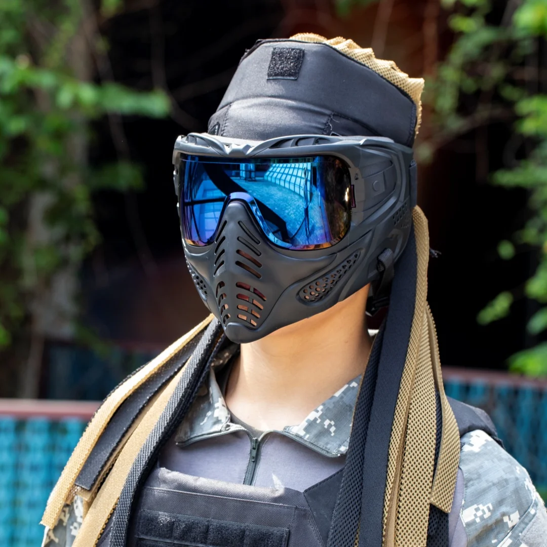 Windproof Full Face Mask with Goggles for Outdoor Sports and Tactical Activities