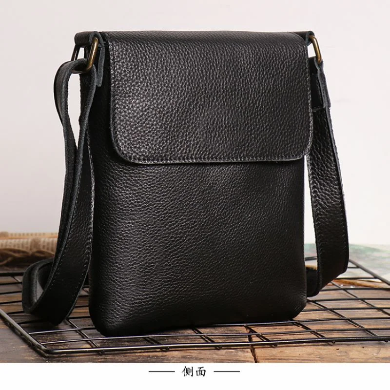 LUOKIR Vintage Crazy Horse Leder Umhängetasche Einfache Umhängetasche Echtes Leder Herrentasche Große Kapazität iPad Tasche – Detail 12