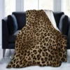 Leopard Print Flannel Throw Blankets Super Soft Warm Plush Fluffy Lightweight Cozy Fuzzy Fleece Blankets for Children Teens 1