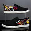 Loafers Men Slip-on Flat Shoes Casual Shoes Breathable Snekaers Man Fashion Graffiti Canvas Shoes Board Shoes Zapatos De Deporte 2