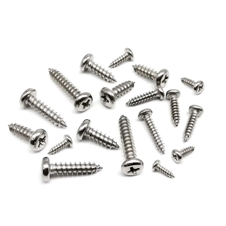5mm X 20mm Phillips Pan Head Self-tapping Screw, 50pcs - 304 Stainless Steel Round Head Wood Screw (Black