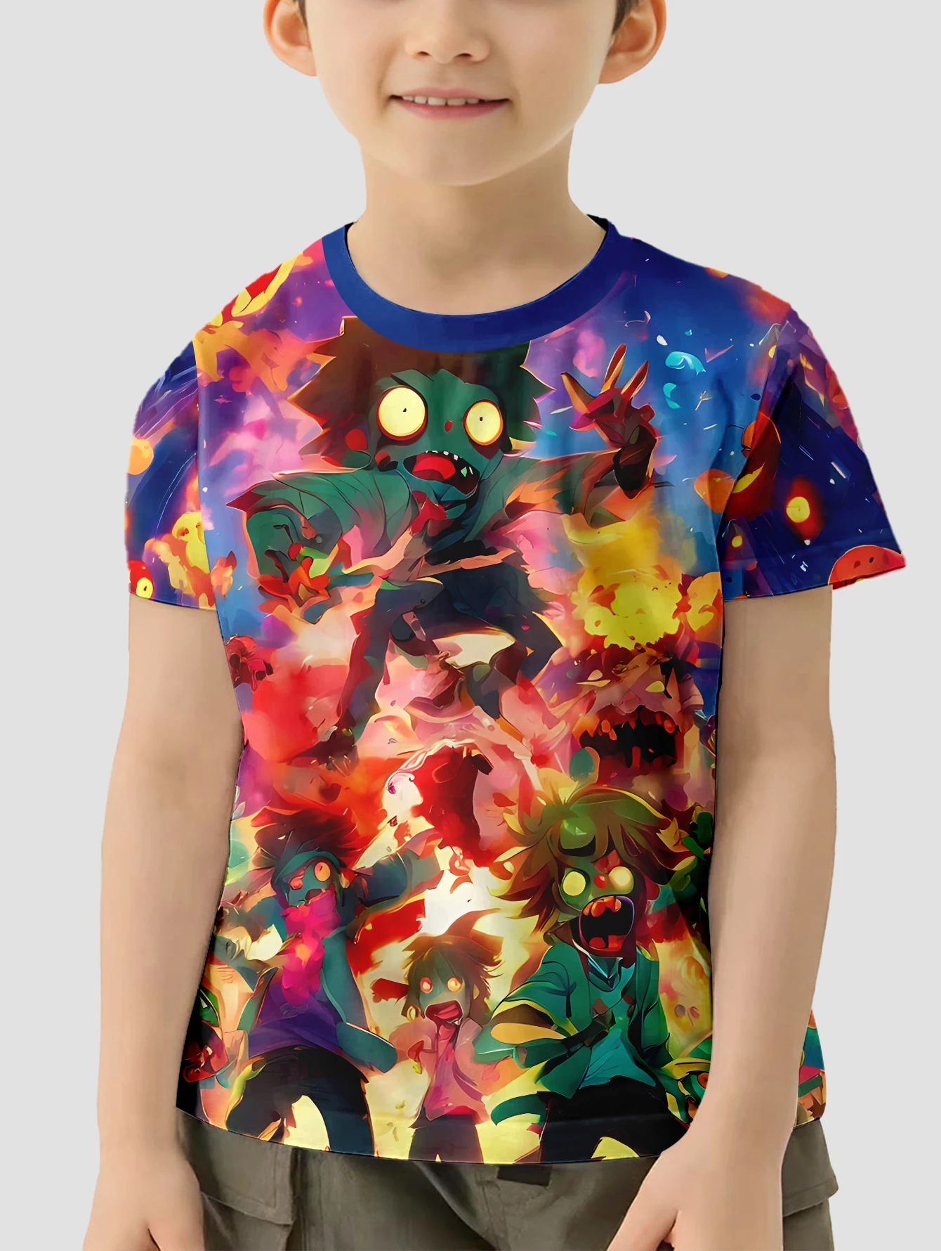 3D Print HOT Game Plants vs. Zombies Baby Clothing 5 to 14 Years Male Outdoor Clothes for Children Boy Girl Child T-Shirt Top 2