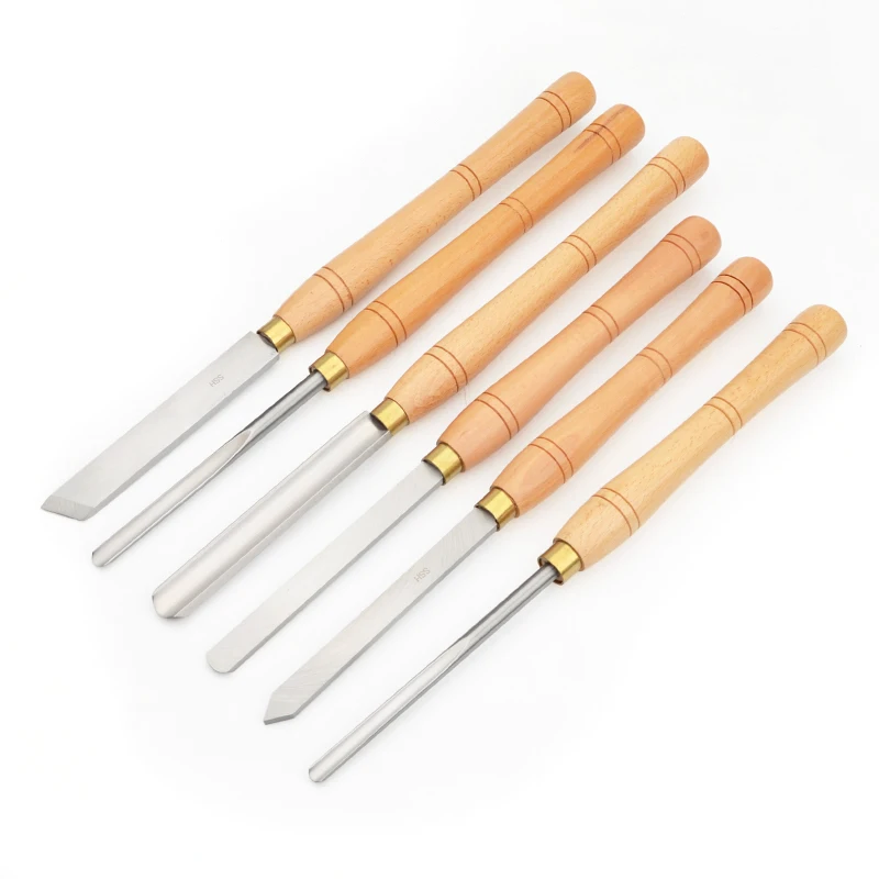6PS HSS Wood turning tools Wood Lathe Chisel Roughing bowl Gouges With