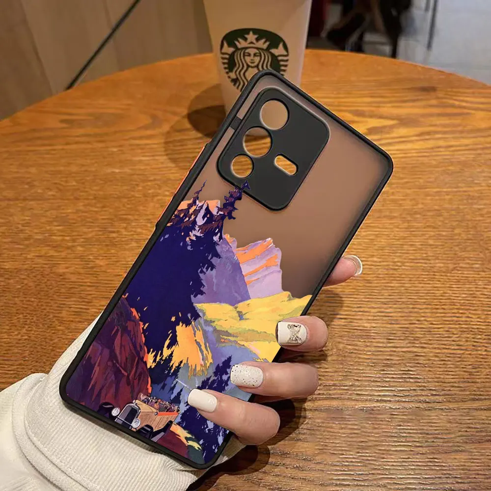thumbnail image 1 of Funda mate para VIVO V25 V23E V23 V21 V20 V19 V17 V15 V11 Z1 Z6 T1 PRO 5G Funda Capa Shell arte pintado a mano paisaje de montaña, 1 of 5