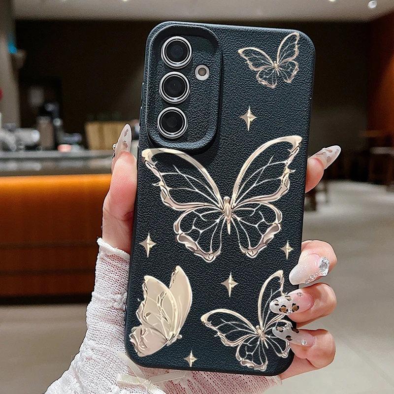 Golden Butterfly Design Phone Case - Elegant and Stylish Protection