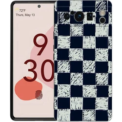 Elegant Checkerboard Chess Board Design Soft Black TPU Phone Case - Luxury Back Cover - Pixel 9A (A1)