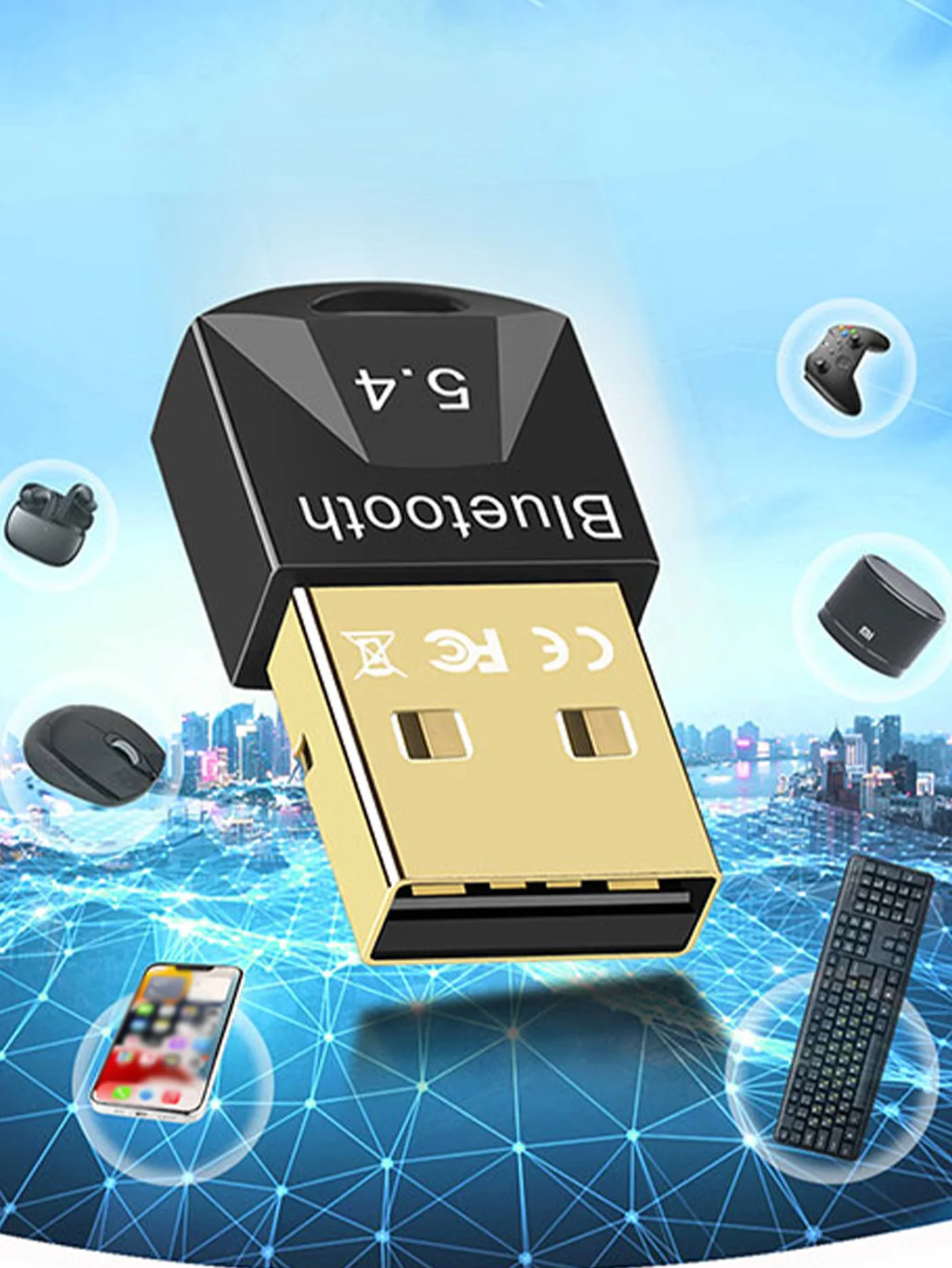 Bluetooth Adapter 5.4 Driver-Free Connected Wireless Upgraded Audio Transceiver Compatible Speaker Headphones