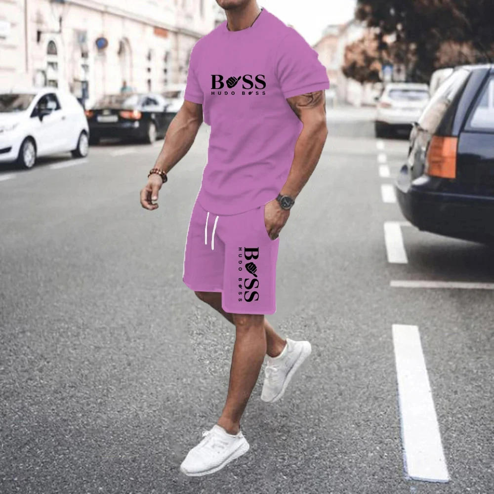 New Summer 2024 Men's set Explosive Super Hot Casual Fashion Sportswear 3d Digital Printed Men's Short-sleeved T-shirt Suit