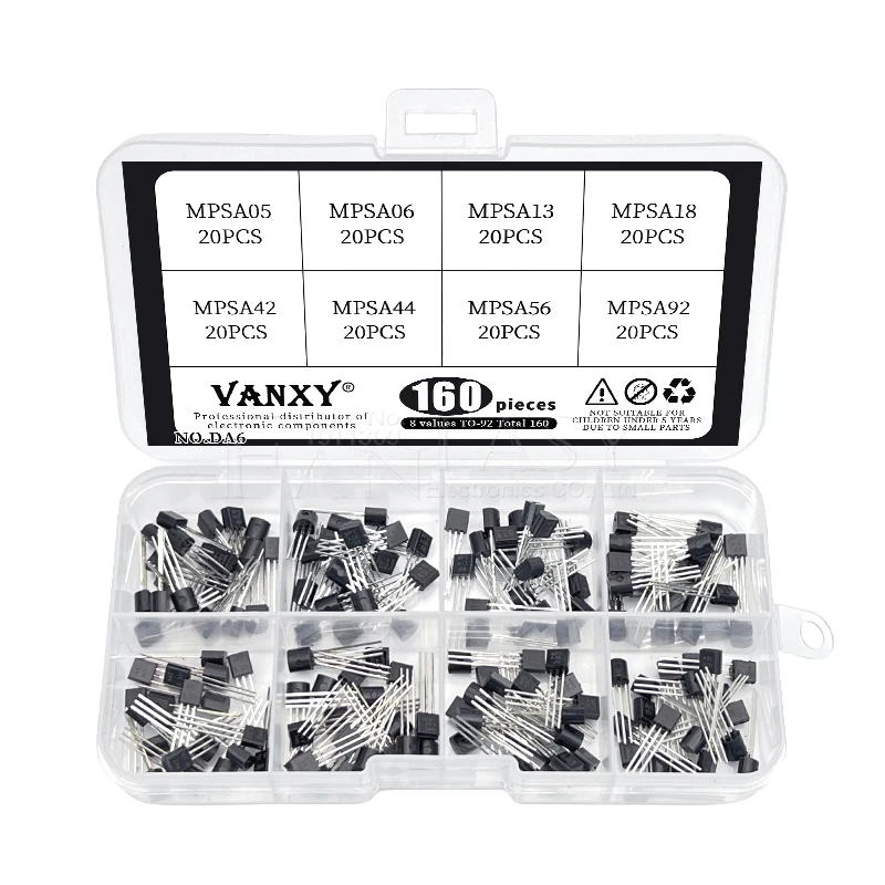 Transistors Kit 8 values TO-92 BJT Transistor mpsa05-mpsa92