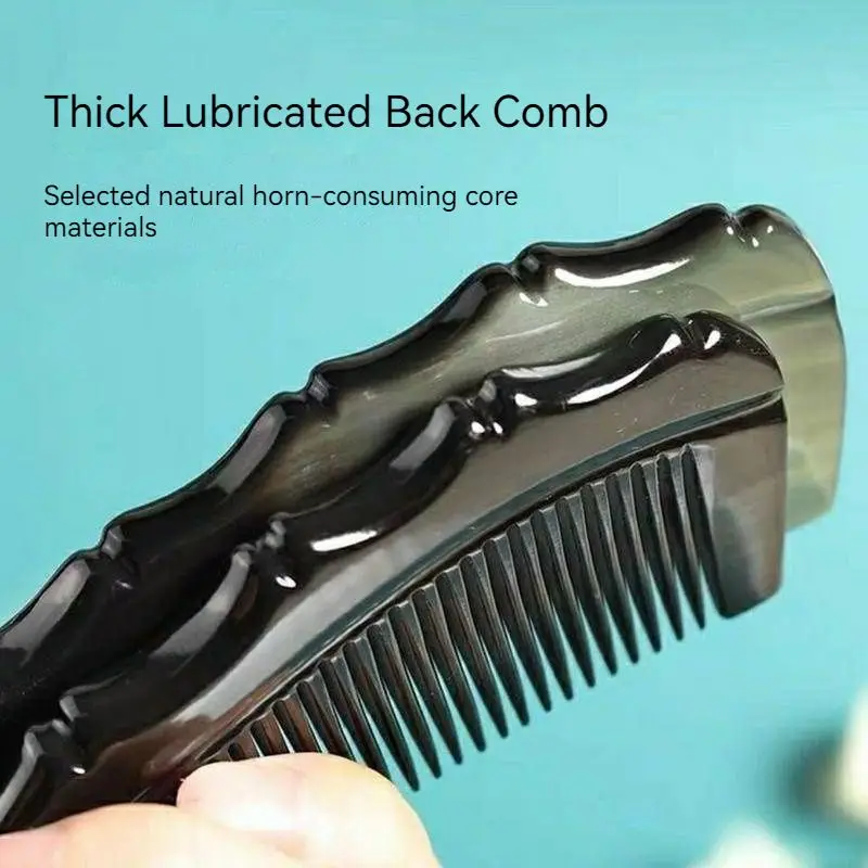 Handmade 100% OX Horn Anti-static Long Detangling & Styling Hair Comb for Women & Men 3