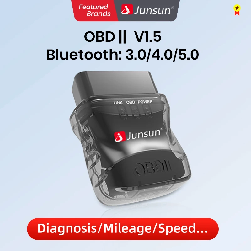 Junsun Mini Auto Scanner ELM327 Bluetooth 4.0 compatible OBD2 V3 Adapter Car Diagnostic Tool Scan Tool for Car Accessories