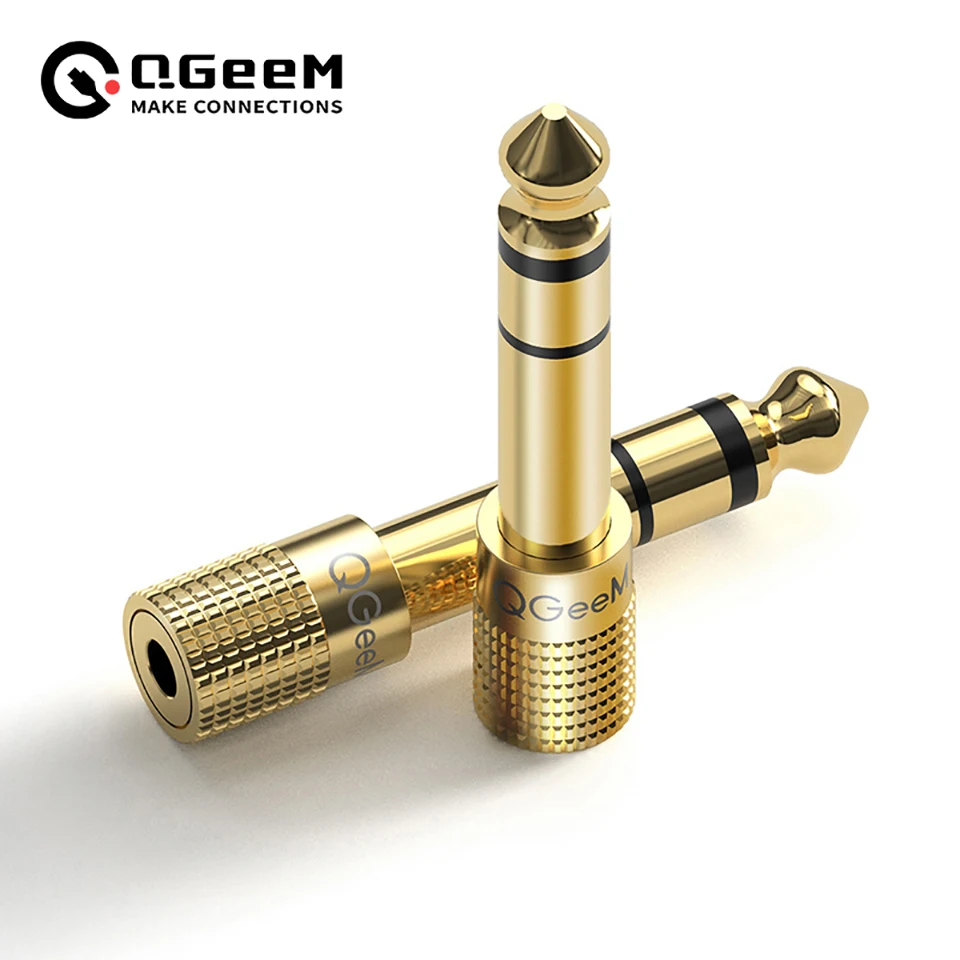 6.5 6.35mm Male Plug to 3.5mm Female Connector Headphone Amplifier Audio Adapter Microphone AUX 6.3 3.5mm Converter QGeeM Jack