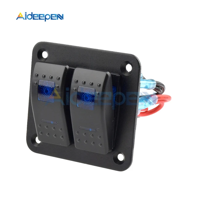 12-24V Modified Switch Control Panel 2-position Rocker Switch with LED  Light Rocker Switch Panel