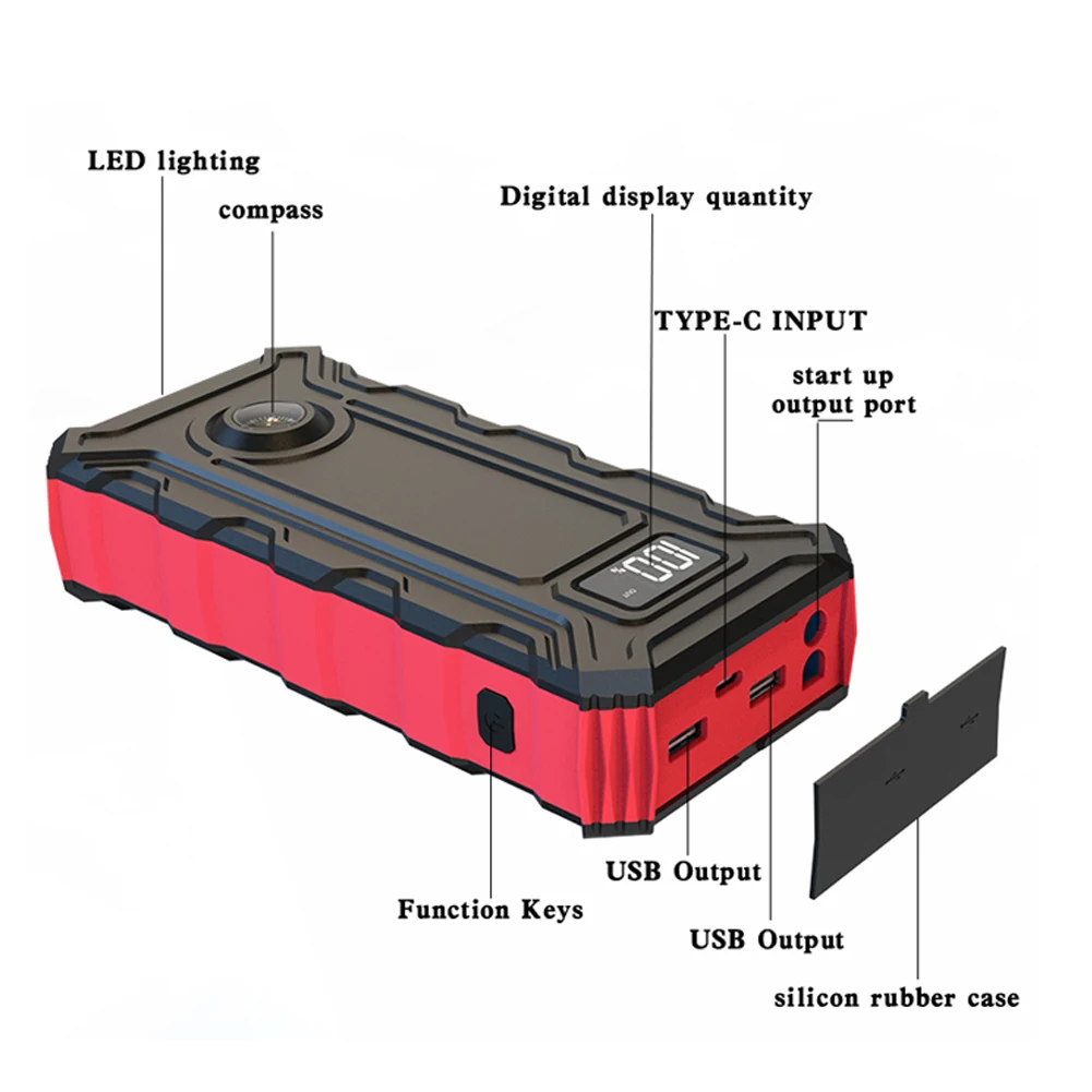 noco boost plus 1200A Car Jump Starter 30000mAh Portable Power Bank Battery Booster with LED Flashlight Emergency Starter for Gasoline Diesel best jump starter