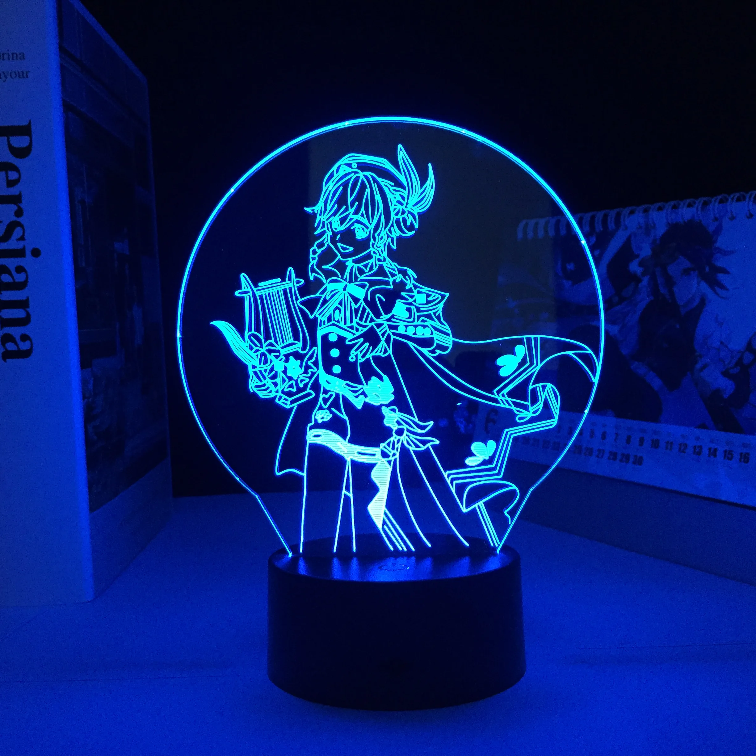 Lâmpada de Impacto Decoração da Casa Genshin Acrílico Night Light Venti Jogo Figura 3d Luz Dropshipping Melhor Negócio Transporte Rápido Led 4 Online shopping