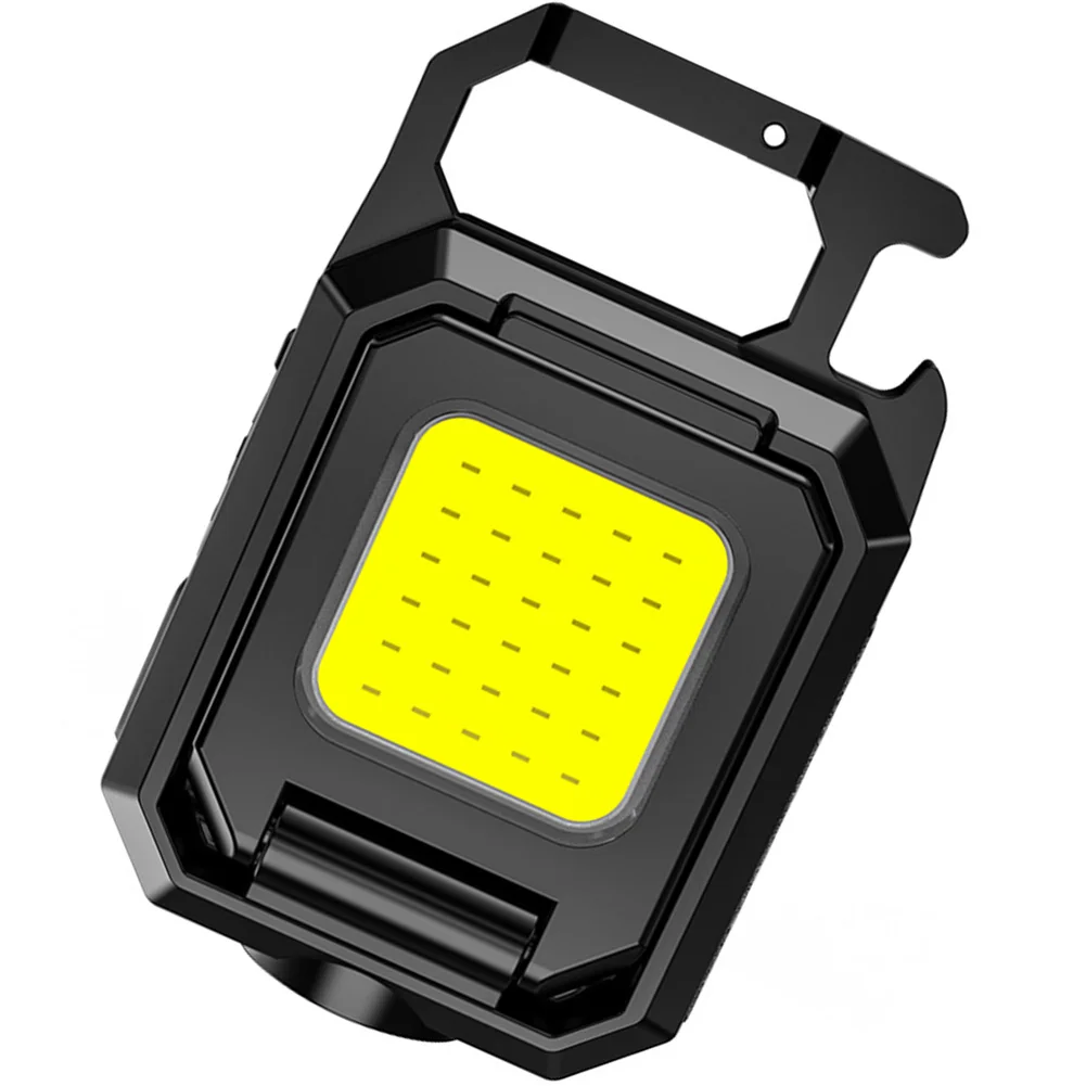 XPE Pocket Work Light 1000LM COB LED Mini Keychain Light Type-C USB Rechargeable IPX4 Waterproof for Outdoor Camping Hiking