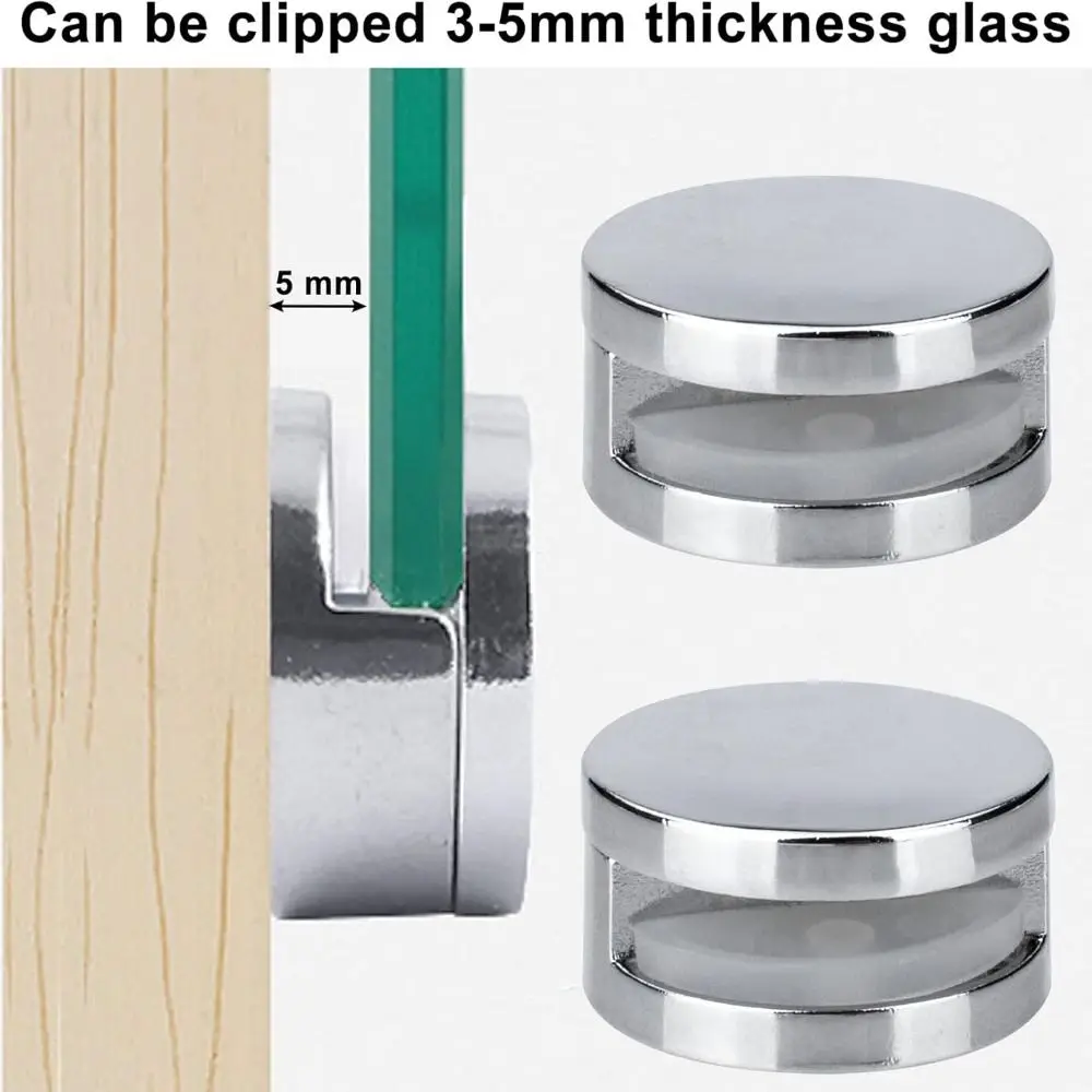 【Value Bundle】 New Zinc Alloy Mirror Clip Silver Mirror Fasteners Mirror Fixing Nails Kitchen Cabinet.