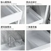Balcony One Piece Laundry Sink With Scrub Board Tumbler Washer Cabinet 4