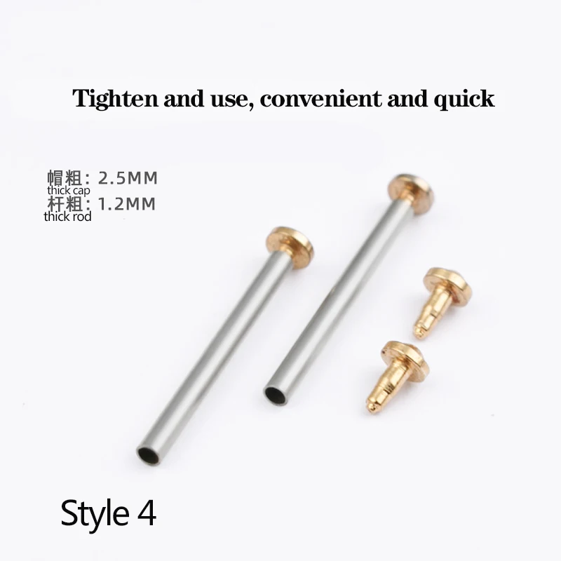 Elegant Rose Gold and Silver Watch Screw Kit for Leather Bands - Includes Lug Stems, Tubes, and Spring Bars (Various Sizes)