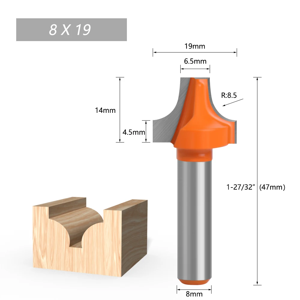 LAVIE 1 Stück 8mm Schaft Rundfräser Gravierfräser Vollhartmetall-Schaftfräser für Holzbearbeitung C08050 – Detail 2