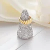 Sparkling Diamond Solid Wood Rings Display Stands Jewelry Rack Cone Shape Rings Holders Single Finger Rings Showcase Stand 1