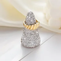 Sparkling Diamond Solid Wood Rings Display Stands Jewelry Rack Cone Shape Rings Holders Single Finger Rings Showcase Stand 1