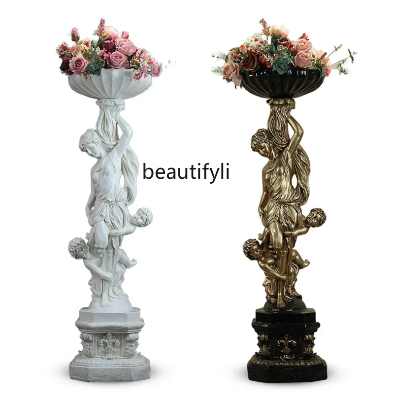 

European-Style Modern Angel Lady Hotel Lobby Club Hallway Flower Arrangement Creative Ornaments