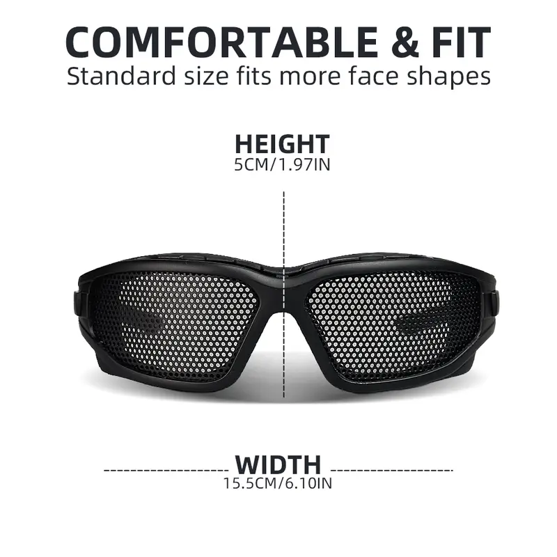 Tactical Glasses Military Goggles Shooting CS Sports Glasses Paintball Hunting Steel Mesh Anti Impact Safety Protective Goggles - Image 3