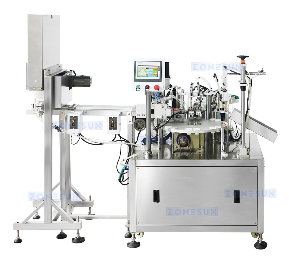 ZONESUN ZS-AFC17 Automatic 2 Nozzles Liquid Ceramic Pump Filling Capping Machine