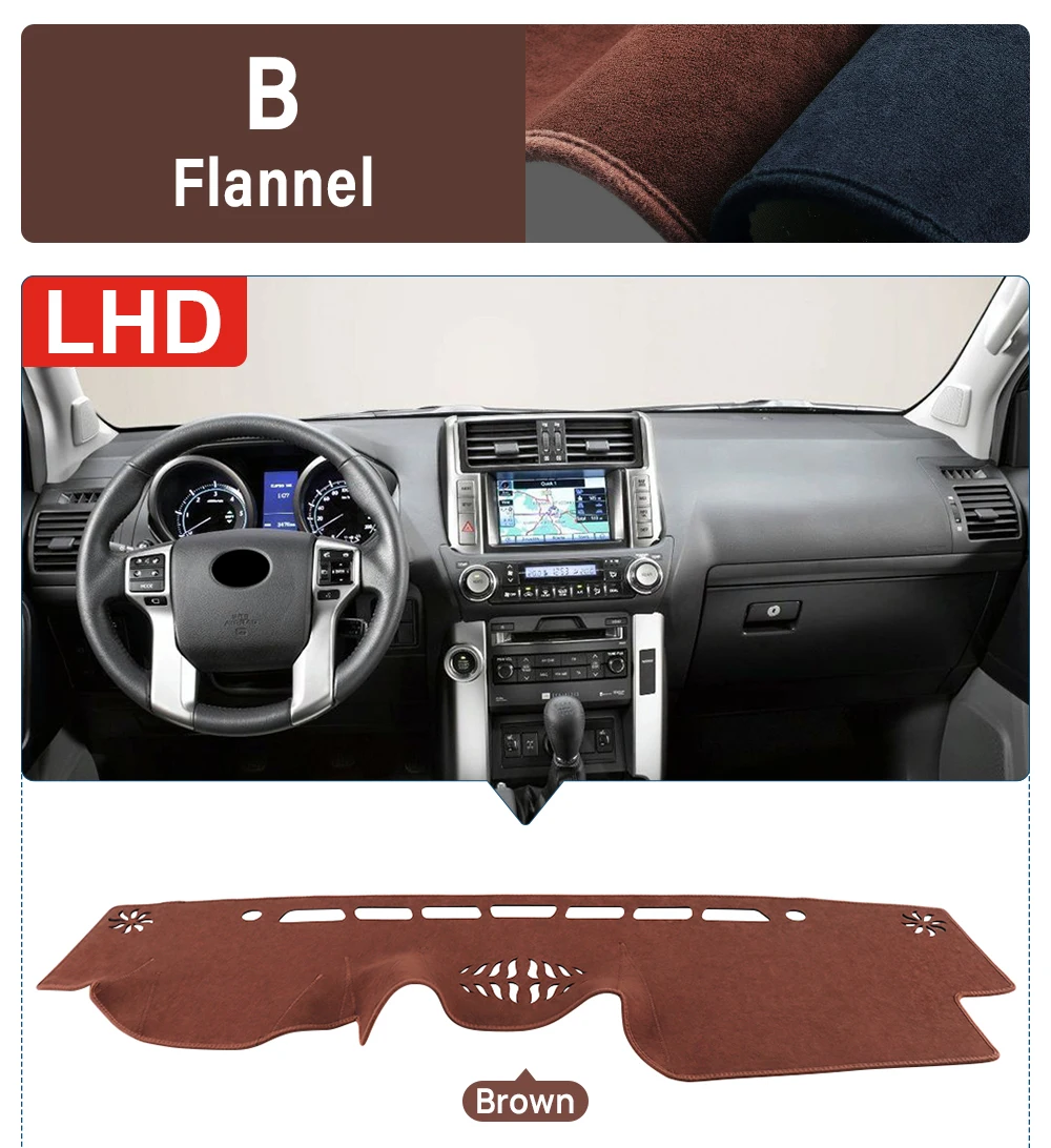 Auto Dashboard Abdeckung Vermeiden Licht Pad Teppich Für Toyota Land Cruiser Prado 150 J150 2010-2016 2017 2018 2019 2020 2021 2022 2023 – Detail 7