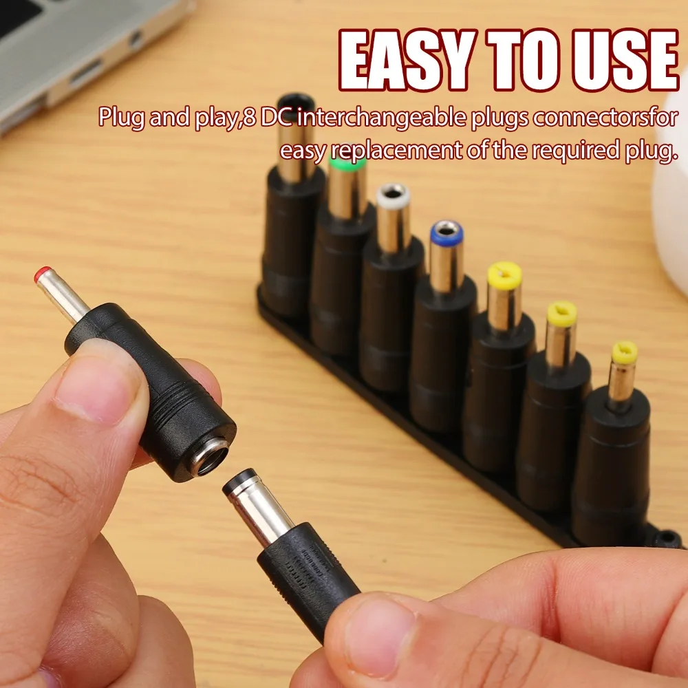 파워 부스트 케이블 C타입 to DC 5V/9V/12V/15V/20V USB 케이블 부스트 컨버터 조절 가능 전압 65W 고속 충전 케이블 8개 어댑터