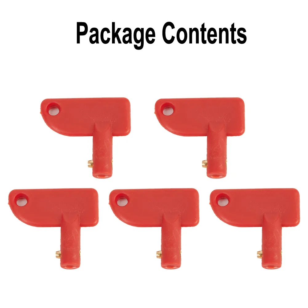 

5pcs Car Spare Key For Battery Isolator Switch Power Kill Cut-Off Battery Main Kill Switch Rotary Power On/Off For Marine Truck