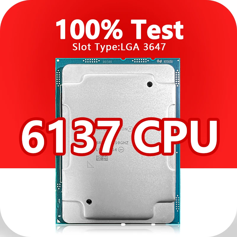 Xeon Gold 6137 CPU 8코어 16스레드 3.9GHz 25MB 205W 프로세서 LGA3647 C621 서버 마더보드용 6137 프로세서