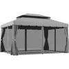 10' x 13' Patio Gazebo, Outdoor Gazebo Canopy Shelter with Netting and Curtains, Aluminum Frame for Garden, Lawn, Backy and Deck 1
