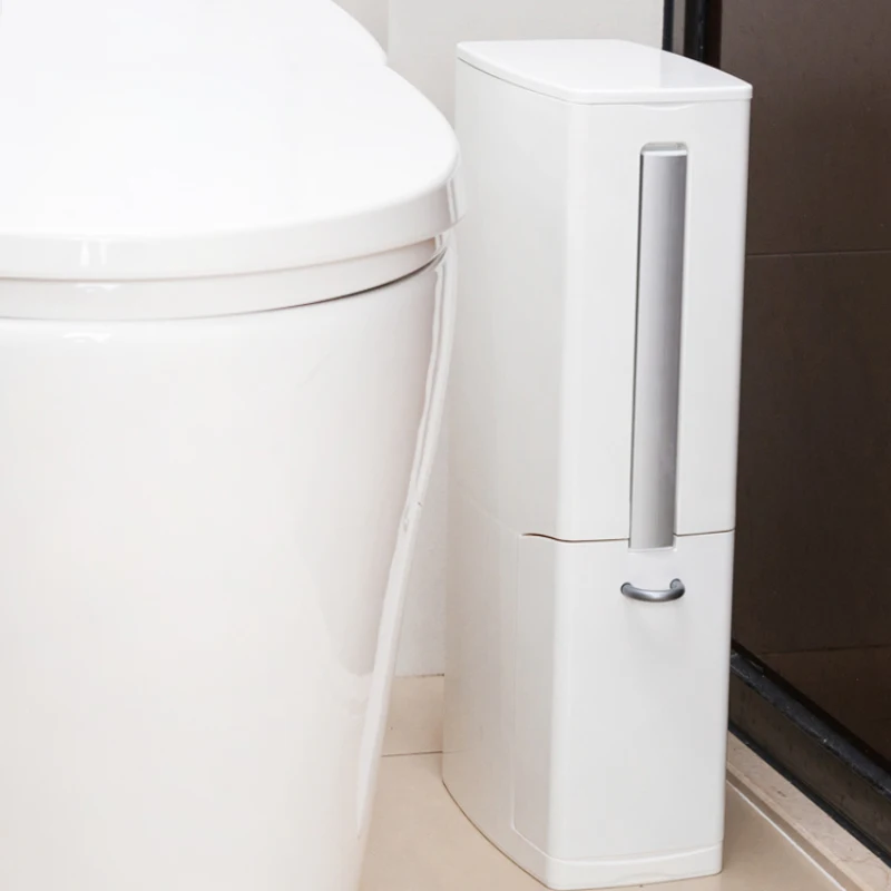 Cubo de Basura de plástico inteligente para limpieza del hogar, papelera de lujo con cepillo para Reciclaje, Cubo de Basura para Baño