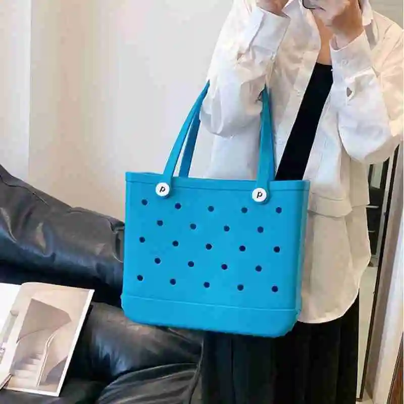 

Beach Bogg Bags Large Waterproof Fashion EVA Swimming Handbags Summer Sea Female Tote Handbags Women's Storage Bogg Beach Bags